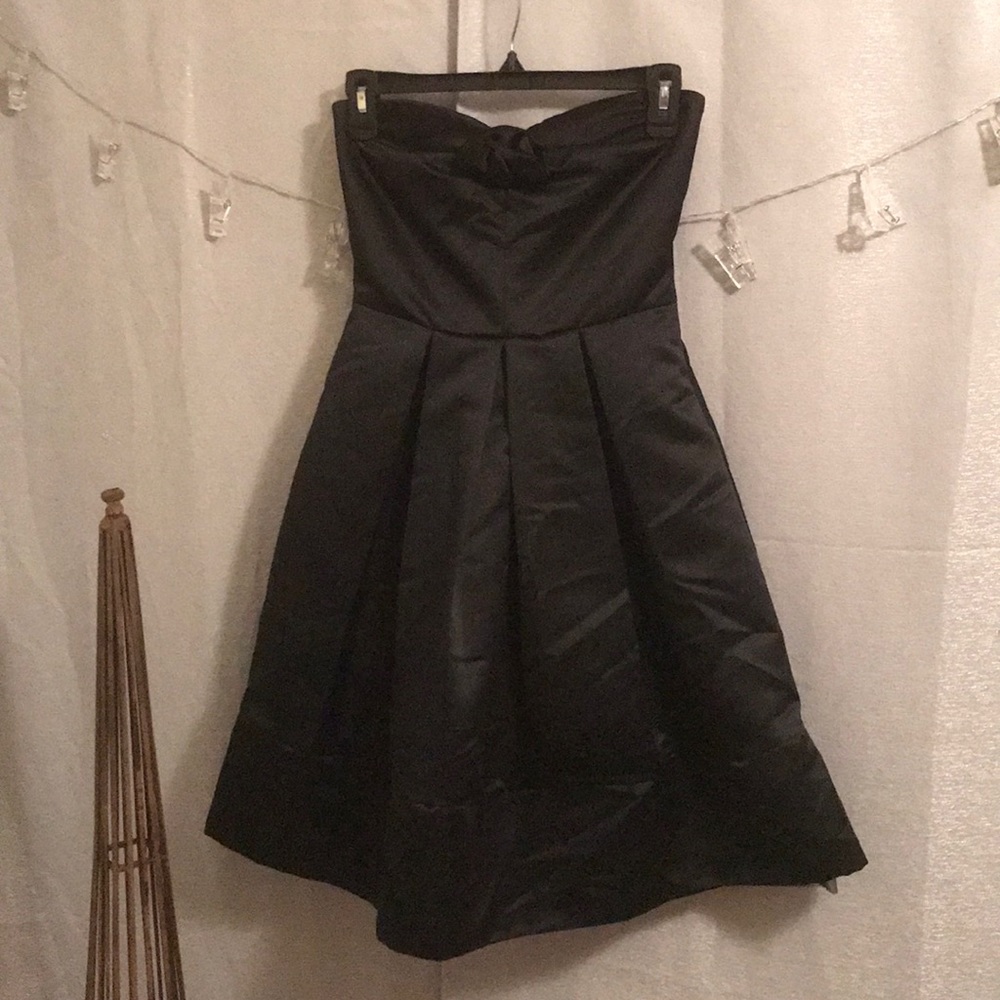 Black satin party dress